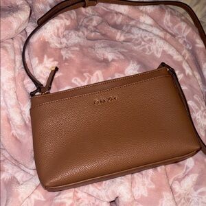 Calvin Klein Tan Leather crossbody bag